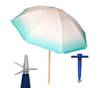 Pincho Sombrilla Playa Grande Familiar 200 cm, Sombrilla Playa Anti Viento UV50 Inclinable con Ventana, Soporte Anclaje y Bolsa Transporte, Tubo Aluminio Oxford, 8 Varillas Flexibles Fibra Vidrio