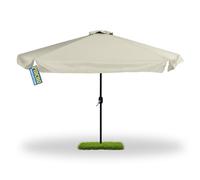 Pincho Sombrilla Terraza Exterior 300cm, Sombrilla Jardin Grande con Ventana Superior, Tela Poliéster 170gr/m2, Aluminio, Protección Solar UV50+ (BEIGE 250CM)