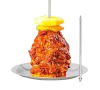 Pincho vertical para barbacoa - Al Pastor pincho de acero inoxidable, soporte para shawarma, pinchos brasileños extraíbles, soporte vertical brasileño, pincho giratorio al pastor para barbacoa