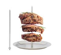 Pincho vertical - Soporte extraíble de acero inoxidable de 35,5 cm, pincho brasileño duradero, soporte para barbacoa robusto | Al Pastor Shawarma Kebab pincho Gyro para cocinar al aire libre, barbacoa