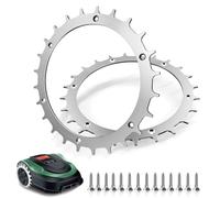 Pinchos de acero inoxidable para Bosch Indego XS 300 400 S500 S+500 M700 mejora de tracción para robot cortacésped, 14 tornillos de acero inoxidable para accesorios, ruedas todoterreno de 170 mm (2