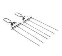 Pinchos de barbacoa de acero inoxidable para brochetas - Pinchos de metal de grado 304 para asar a la parrilla reutilizables, no se doblan, ideal para pollo, carne de res, verduras, frutas (2 unidades