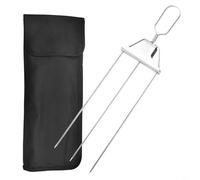 Pinchos de barbacoa para brochetas de 3 puntas, diseño de acero inoxidable, barra deslizante suave para liberación de alimentos sin esfuerzo, acero 304 (1 unidad)