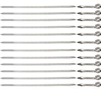 Pinchos de shashlik de acero inoxidable 60 cm / 2 mm de ancho 1,5 cm / Extra fuertes / Pinchos para shampura, barbacoa, carne, también para mangal (20 unidades)