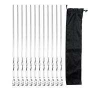 Pinchos Metálicos | Palos Planos Largos de Acero Inoxidable para Barbacoa,Brochetas Planas Largas para Kebab,para Pollo, Carne, Fruta, Verdura, Gambas, Cocina en Casa, Exterior, Restaurante,