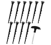 Pinchos para estaciones de carga para cortacésped - Tornillos de tierra de plástico de 14 cm para una fijación segura al suelo, adecuados para robot cortacésped Husqvarna Automower, piquetas de