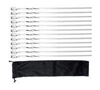 Pinchos para Parrilla,Palos Planos Largos de Acero Inoxidable para Barbacoa - Pinchos para Barbacoa,para Carne Pollo Verduras Gambas Frutas Cocina Camping Hogar Restaurante
