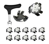 Pinchos para zapatos de golf, 12 tacos antideslizantes para zapatos, picos de golf de giro rápido, picos para zapatos de golf, tacos de golf portátiles, llave inglesa, tornillo para entrenadores