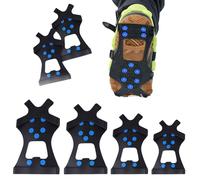 Pinchos para zapatos de invierno antideslizantes con 10 puntas de acero inoxidable, TPE con diseño de deslizamiento rápido y plegable, garras de zapatos contra hielo liso, nieve, carreteras heladas