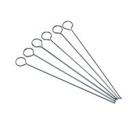 KitchenCraft Pinchos planos para brochetas, acero inoxidable, juego de 6 pinchos de metal reutilizables, limpieza sencilla, 20 cm (8'')