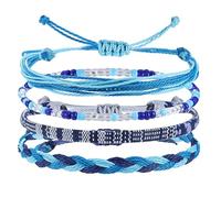 PINCHUAN Tobillera de verano para mujer, hecha a mano, trenzada, ajustable, impermeable, pulsera de surfista, adjustable, No es una piedra preciosa