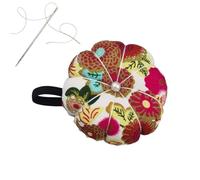 Pincushions For Sewing, Pumpkin Shaped Cute Sewing Pin Holder, Floral Printed Needle Cushion With Elastic Strap For Needlework Or DIY Crafts