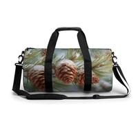 Pine Cones on Evergreen Tree - Bolsa de viaje para gimnasio para mujeres y hombres, bolsa de lona cilíndrica, bolsa de entrenamiento deportiva con correa para el hombro