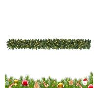 Pine Garland - 200cm Faux, Warm LED String Lighting, Batt
