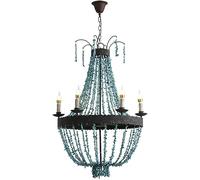 Pine Stone Chandelier Hanging Globe Blue Ceiling Pendant V-intage Farmhouse Kitchen Light Fixtures, Chandeliers