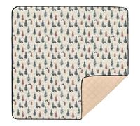 Pine & Truck - Alfombra de juego suave y gruesa para bebé, ligera, de viaje, para bebés, niños pequeños, 50 x 50 pulgadas