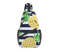Pine with Blue Stripe Sling Backpack Pecho Crossbody Bag Casual Daypack para Hombres y Mujeres