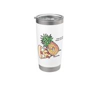 Pineapple belongs on pizza Vaso térmico de acero inoxidable de doble pared