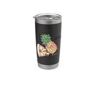Pineapple belongs on pizza Vaso térmico de acero inoxidable de doble pared