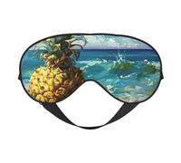 Pineapple by The Sea - Antifaz versátil con estampado de piña y cobertura completa, ayuda para dormir, ligera, transpirable, para viajes y acampadas