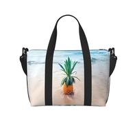 Pineapple by The Sea - Bolsa de viaje grande estampada para gimnasio, fin de semana y viaje de negocios, bolsa de hombro, ligera