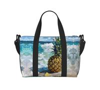 Pineapple By The Sea - Bolsa de viaje plegable pequeña para fin de semana, gimnasio, hospital, para mujeres y hombres, Black, Talla única