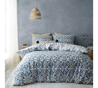 Pineapple Elephant Inara Ikat - Juego de Funda de edredón Reversible con Funda de Almohada para Cama Individual, Color Azul índigo
