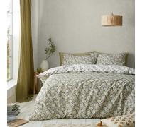 Pineapple Elephant Tangier - Juego de Funda nórdica Reversible con Fundas de Almohada para Cama Doble, diseño Floral, Color Verde Oliva