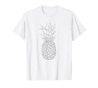 Pineapple Line Art Women Men Tropical Fruit Gift Camiseta