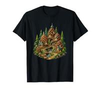 Pinecone Village Fairy Forest Woodland Casas Camiseta