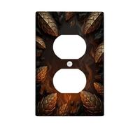 Pinecones - Placa de pared dúplex para toma de corriente, diseño rústico de humo de roca natural, color marrón, tamaño estándar, doble toma de corriente para el hogar, sala de estar, decoración de