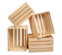 PINEEA Cajas de Madera Grandes - Frutero Madera - Decorativas Cajas de Vino - Naturaleza Vintage Caja de Madera 50x40x30