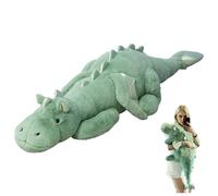 Pineeseatile Animal de Peluche de dragón de 43 Pulgadas, Lindo Dibujo Animado con ala para decoración de Dormitorio de niños y niñas, Verde, Felpa Gigante Suave y cómoda