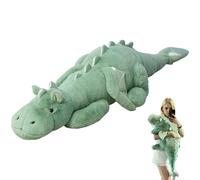 Pineeseatile Animal de Peluche de dragón de 43 Pulgadas, Lindo Dibujo Animado para niños, niñas, decoración de Dormitorio, Verde, Suave y cómodo Peluche Gigante con ala