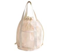 Pineeseatile Bolsa de Playa para niños Bolsa de Playa con cordón para Juguetes Toalla Chanclas, Beige, de Juguetes Plegable con 2 Bolsillos Delanteros Bolsas de Malla para Piscina con cordón