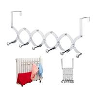 Pineeseatile Colgador para puerta, gancho para puerta con 6 ganchos, colgador retráctil para radiador, ganchos extra anchos resistentes al calor para ropa, toallas, calcetines, sombreros, extra ancho