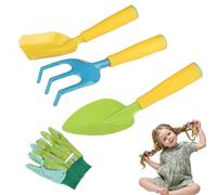 Pineeseatile Juego de jardinería para niños 4 Unids/Set Mini Ergonómico Jardinería para Niños Pequeños Portátil Vibrante Esquina Redondeada Herramientas Educativas para para Exteriores, Herramientas