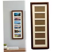 Pineeseatile Marco de 4 x 12, marco de fotos múltiple de madera de nogal con 6 aberturas para arte de pared y exhibición de mesa para uso diario