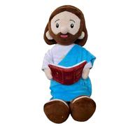 Pineeseatile Muñeco de Peluche de Jesús, muñeco de Peluche de Jesús, Suave de 12 Pulgadas con Detalle de Cruz y Biblia, Lindo Relleno para decoración del hogar, Juguete religioso para niños y Adultos