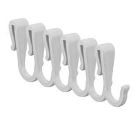 Pineeseatile Paquete de 6 ganchos pequeños de plástico blanco para colgar, ganchos en S multiusos para cocina, armario, estantería de alambre y cubículo para el hogar