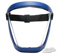 Pineeseatile Protector facial con 2 filtros de algodón antivaho de alta definición con correas ajustables para viento, arena, polvo, agua, humos de aceite, azul y blanco