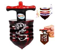 Pineeseatile Trompos para niños, trompo, trompos iluminados con música, hilandero Giratorio de 35 Segundos, Luces Coloridas, Juguete Giratorio para niños