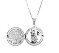 PineFruit Trend - Collar con medallón con diseño de líneas de frutas