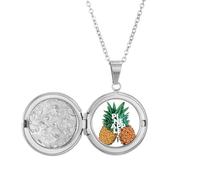 PineFruit Trend - Collar con medallón de frutas tropicales para parejas, joyería para regalo de cumpleaños