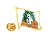 PineFruit Trend - Pin de solapa de metal dorado con bandera de frutas tropicales