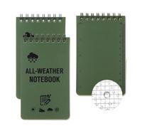 PINEPAN Cuaderno impermeable 3er-Pack de espirales Cuadernos de bolsillo Regla ideal para anotar experiencias de viaje o para recopilar datos de campo Formato de bolsillo Verde