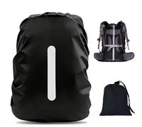 PINEPAN Protector de lluvia para mochilas, mochila escolar con reflector, impermeable, funda para la lluvia, con 2 correas antideslizantes con hebilla cruzada, protección contra la lluvia para camping