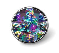 Pines con gráficos de dados personalizados de 1 pulgada, broche de cuello personalizado, insignia vintage para bolsos, sombreros, chaquetas, mochilas, trajes, camisas, decoración de ropa, colección d