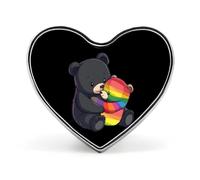 Pines de botón con forma de corazón con forma de mamá osa arcoíris, abrazos de amor, insignias, broches, manualidades para adultos, suministros de decoración