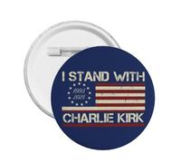 Pines de botón "Estoy con Charlie Kirk" Pines RIP Charlie Kirk e insignias circulares de botón Pin de pecho redondo